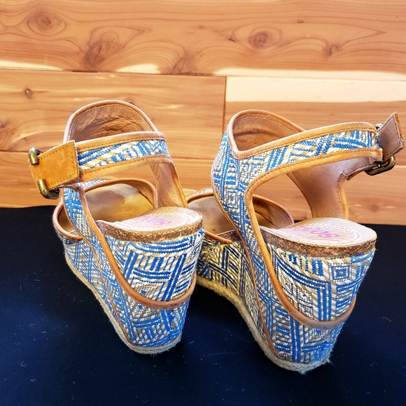 80 20 Pax blue diamond wedge sandals - Picture 3 of 7